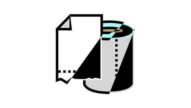 toilet paper roll color icon animation