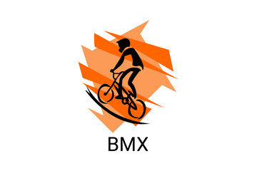 bicycle motocross or BMX sport vector line icon. sport pictogram, vector illustration.