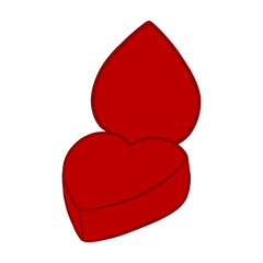Red Heart Opened Gift Box