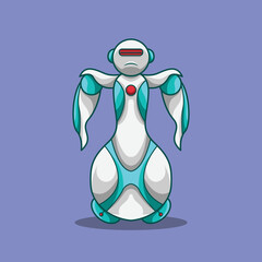 Obraz premium unique humanoid robot mecha mascot logo futuristic