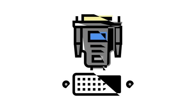 dvi cable and port color icon animation