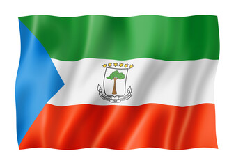 Obraz premium Equatorial Guinea flag isolated on white
