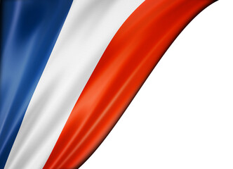 French flag isolated on white banner