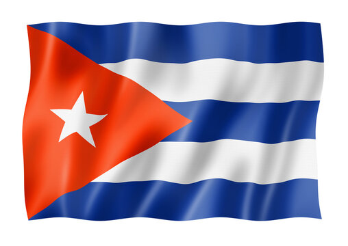Cuban flag isolated on white