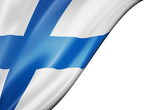 Finnish flag isolated on white banner