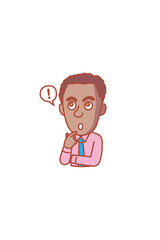 解説のポイントに気づいた若い男性