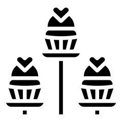 tower cupcake sweets party icon