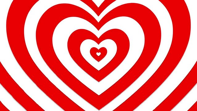 Animation of red and white hearts apt for valentine's day or romantic background