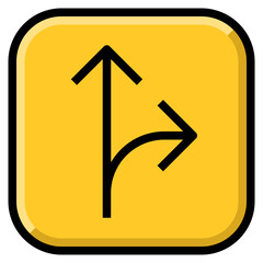 right filled outline icon