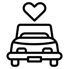 just married car transportation honeymoon icon