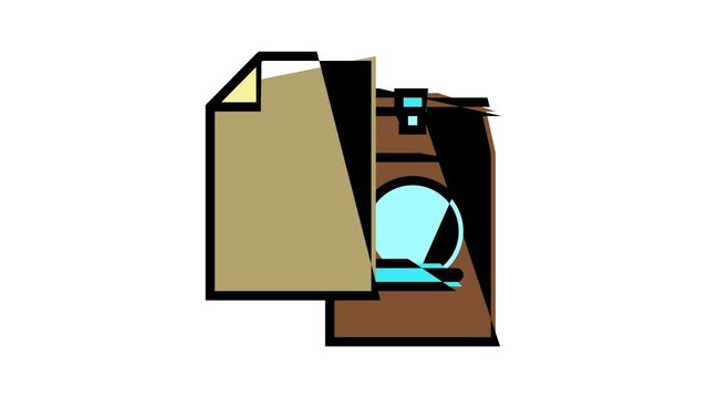 food paper bag color icon animation