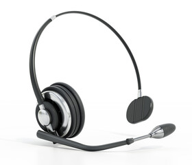 Call center headset isolated on white background. 3D illustration