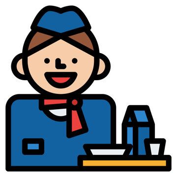recommend clip art: air hostess flight attendant service steward icon