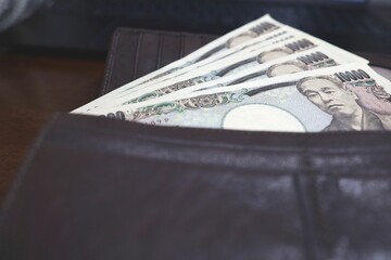 Sendai, Miyagi, Japan, December 2022.Bank of Japan 10,000 yen note