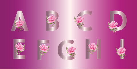 Pink Flower Alphabet Letters font