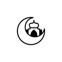 crescent moon mosque icon