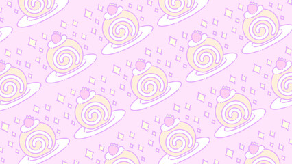 ♪strawberry roll cake wallpaper♪