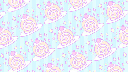 ★strawberry roll cake wallpaper★