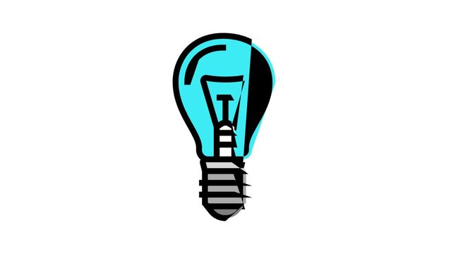 glass light bulb color icon animation