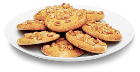 Plate of peanut topped cookies