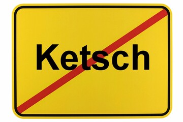 Illustration eines Ortsschildes der Gemeinde Ketsch in Baden-Württemberg