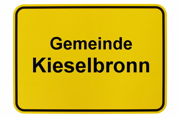 Illustration eines Ortsschildes der Gemeinde Kieselbronn in Baden-Württemberg