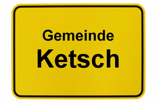 Illustration eines Ortsschildes der Gemeinde Ketsch in Baden-W&uuml;rttemberg