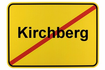 Illustration eines Ortsschildes der Gemeinde Kirchberg in Baden-Württemberg