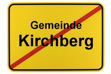 Illustration eines Ortsschildes der Gemeinde Kirchberg in Baden-Württemberg