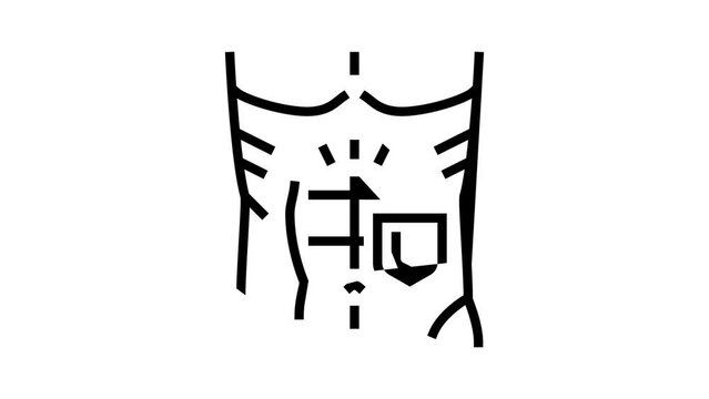muscular defense line icon animation