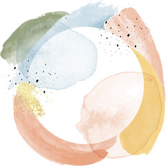 Gold frame watercolor background