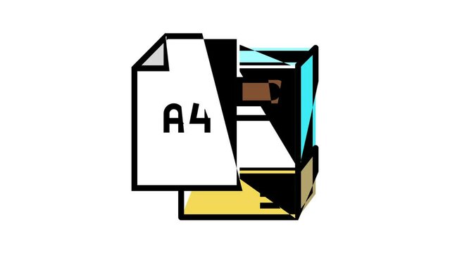 a4 paper format color icon animation