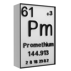 Promethium,Phosphorus on the periodic table of the elements on white blackground,history of chemical elements, represents the atomic number and symbol.,3d rendering