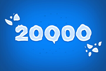 20000 subscribers celebration greeting banner with water Design