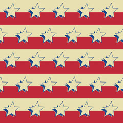 Fototapeta premium patriotic seamless pattern American USA stars and stripes on the flag patriotic America vector