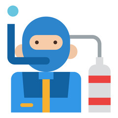 scuba diving occupation job profession icon