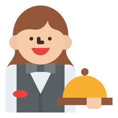 waitress occupation job profession icon