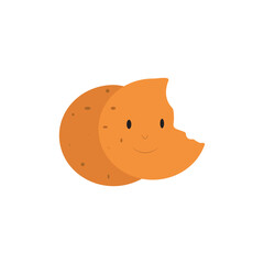 Chocolate chip cookies isolated on white background. 