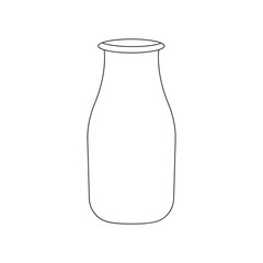 Glass milk bottle - Bottle vector isolated on white background.