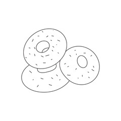  Donut vector set isolated on white background. 