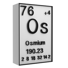 Osmium,Phosphorus on the periodic table of the elements on white blackground,history of chemical elements, represents the atomic number and symbol.,3d rendering