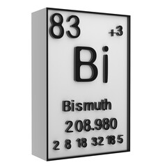 Bismuth,Phosphorus on the periodic table of the elements on white blackground,history of chemical elements, represents the atomic number and symbol.,3d rendering