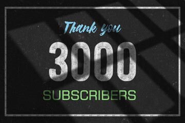 3000 subscribers celebration greeting banner with Chalk Design