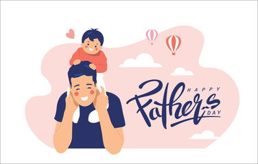 Happy Father's Day. Vector illustration.