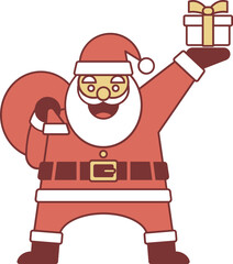 santa claus with gift box