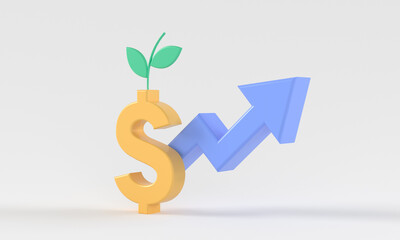 Business financial management plan and growing strategy concept 3d render illustration