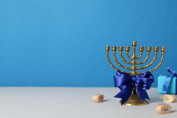 Сoncept of Jewish holiday, Hanukkah, space for text