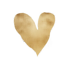 Gold Heart With Silver Glitter