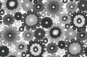 Abstract Retro Hand Drawn Vector Flowers Trendy Fashion Colors Hippie Style Seamless Pattern Perfect for Allover Fabric Print or Wrapping Paper