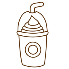 ice coffee hand drawn